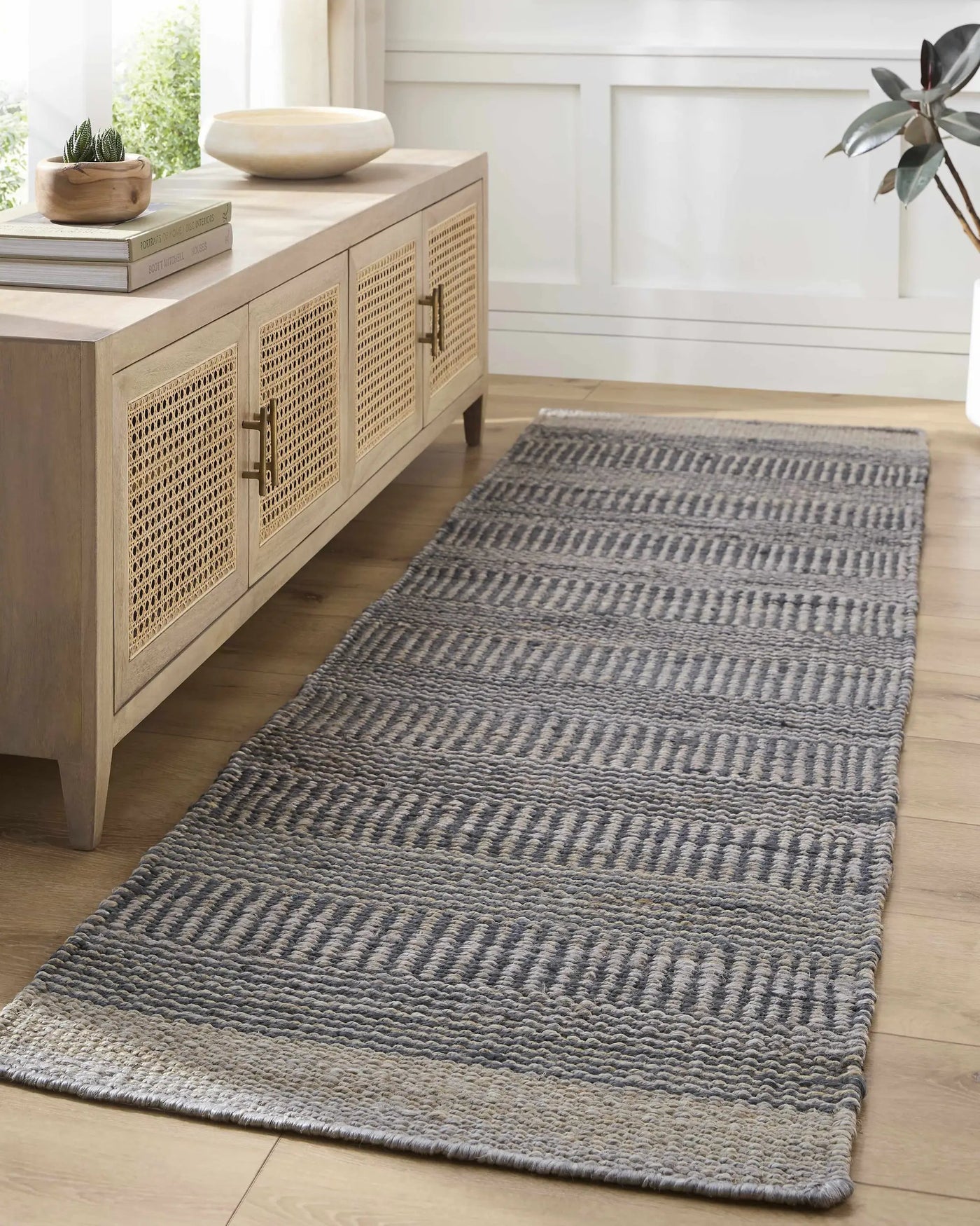 Navy Elle Jute Rug by Boutique Rugs