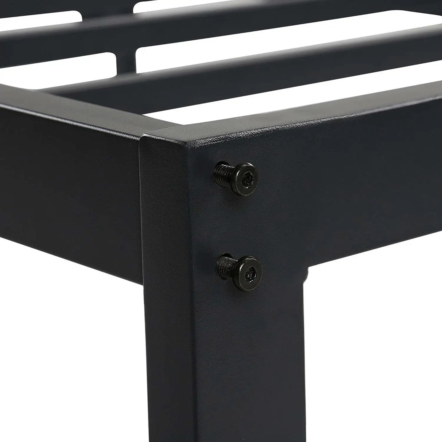 Twin XL size Heavy Duty Black Metal Platform Bed Frame by HomePacific