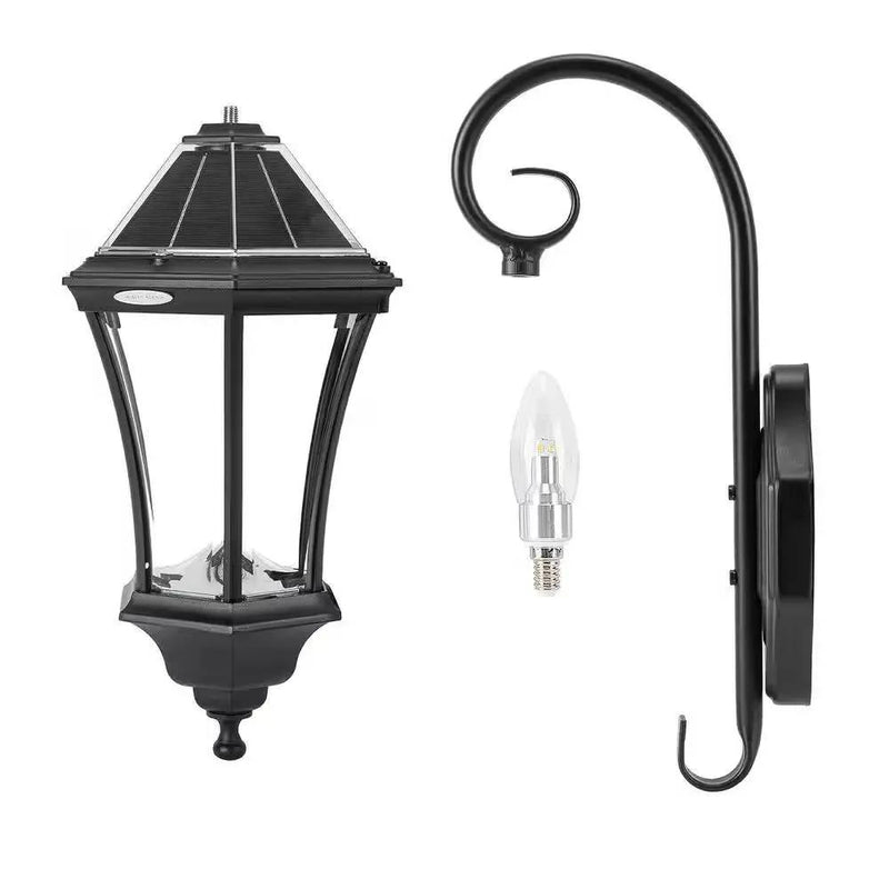 Outdoor Farmhouse Solar Wall Light in Black Finish - 150 Lumens by HomePacific