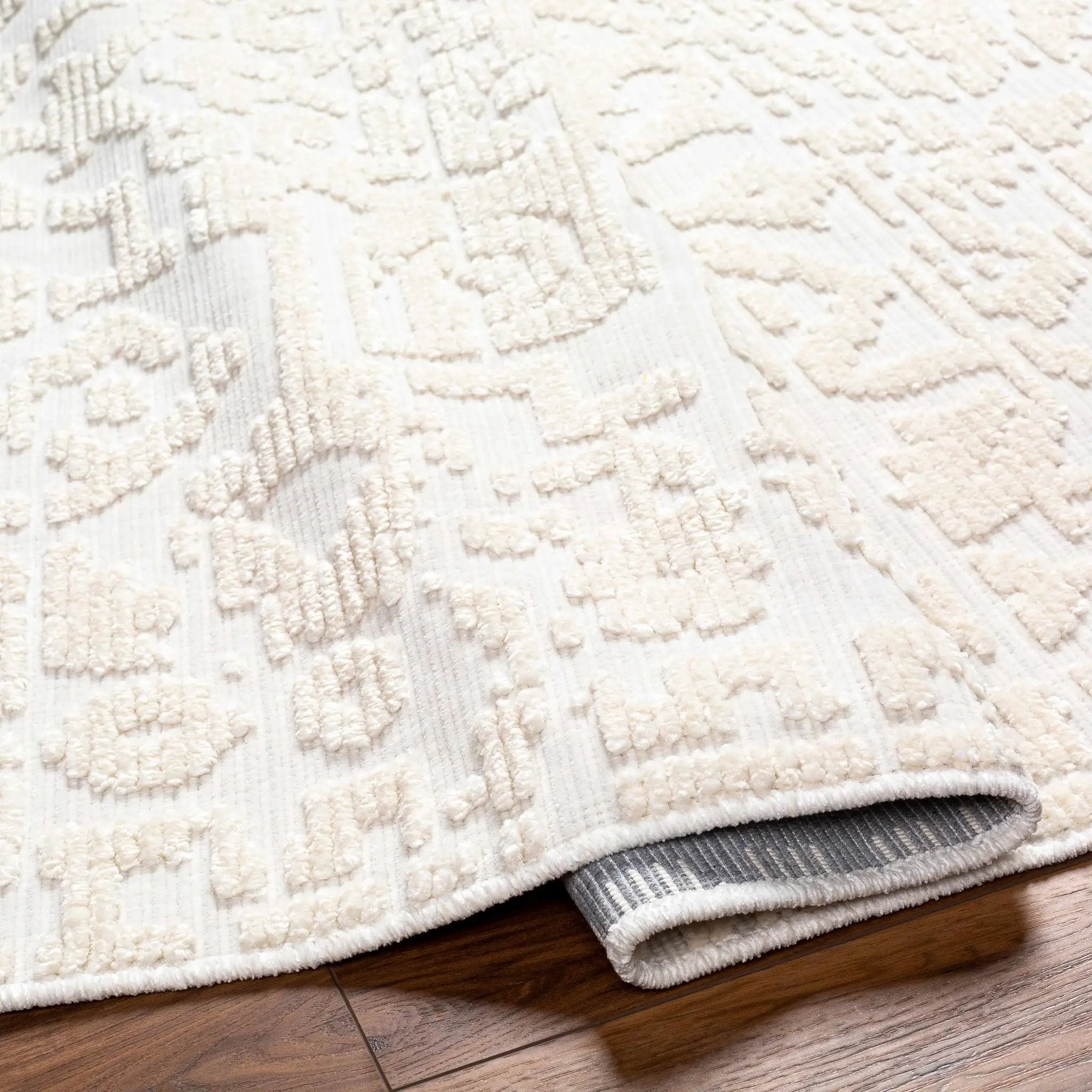 Beren Cream Washable Area Rug - Clearance by Boutique Rugs