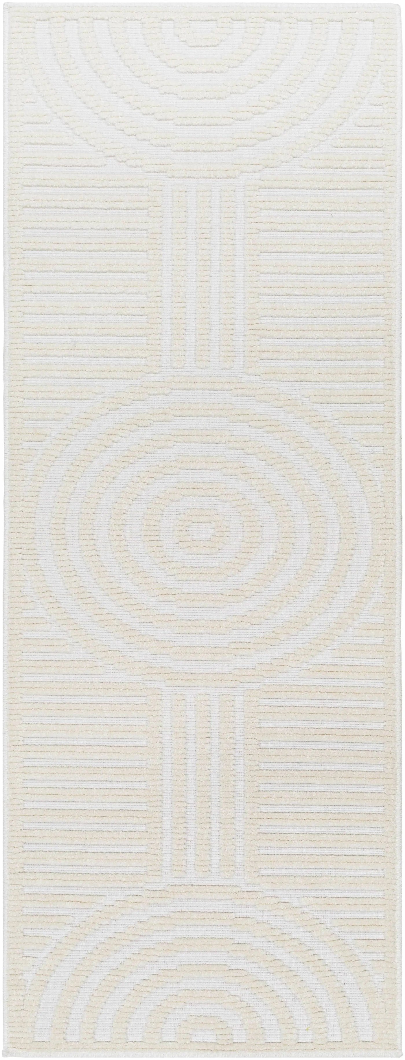 Deron White Washable 3D Rug by Boutique Rugs