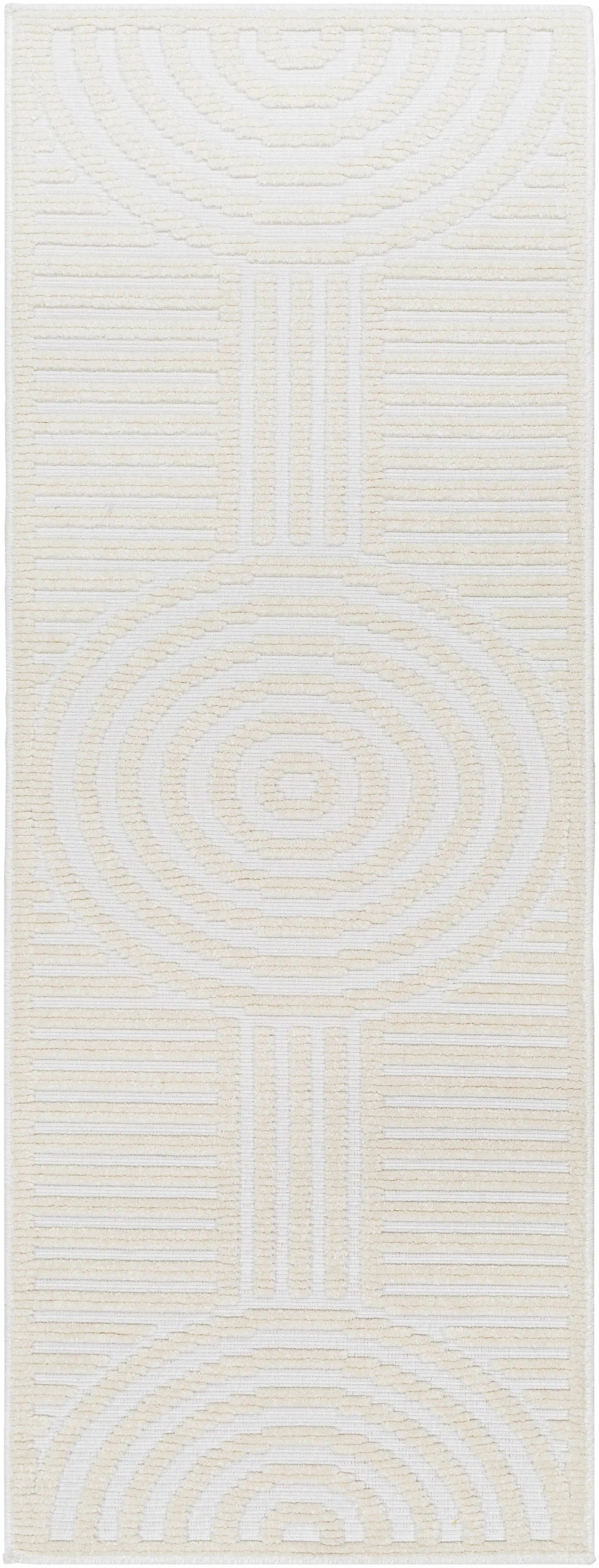 Deron White Washable 3D Rug by Boutique Rugs
