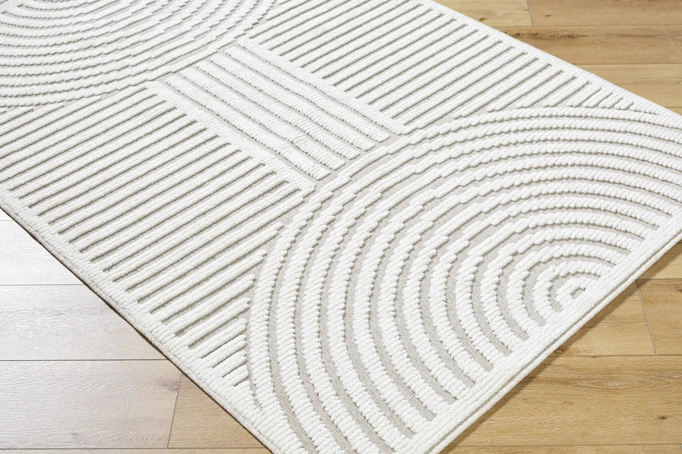 Deron Ivory 3D Rainbow Washable Rug by Boutique Rugs
