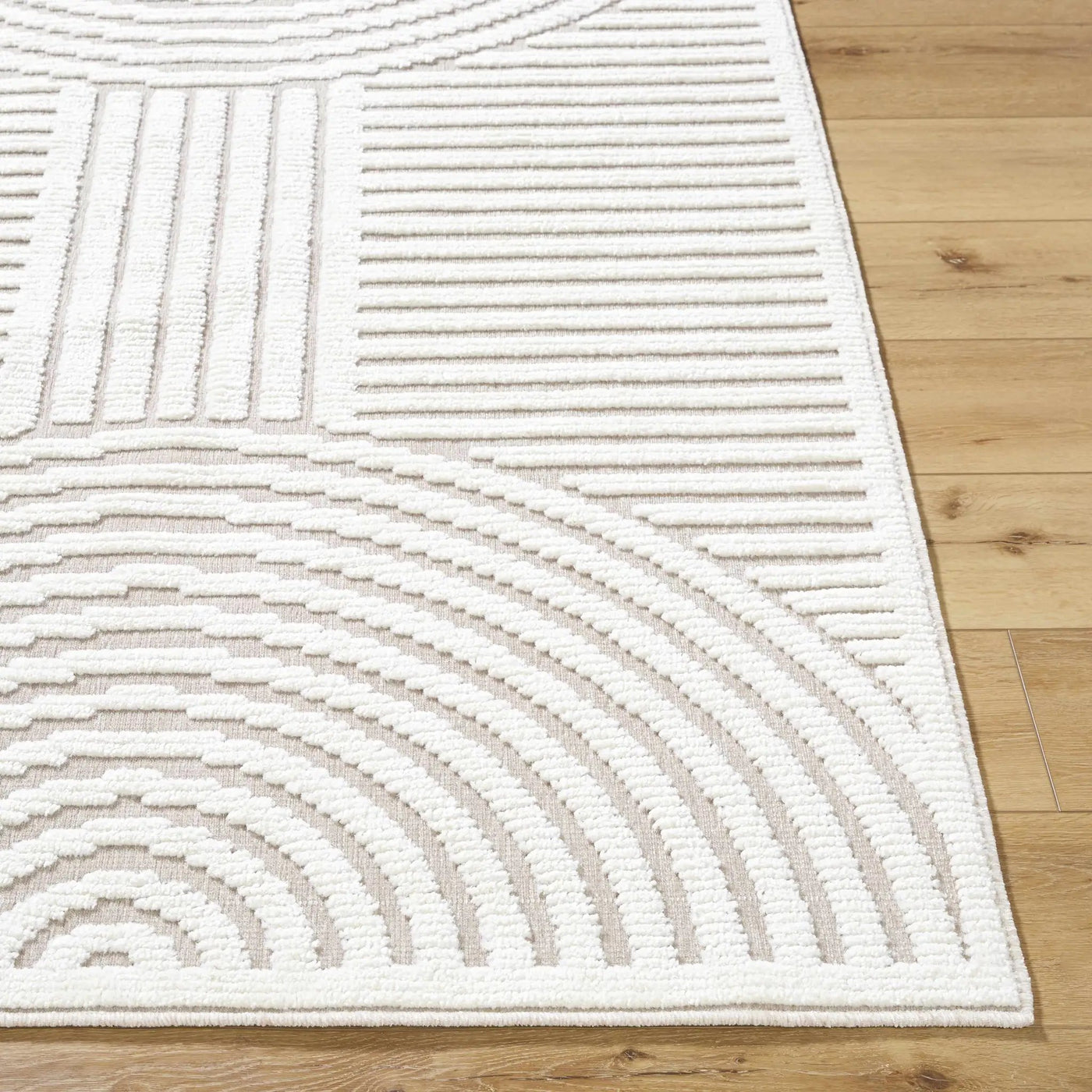 Deron Ivory 3D Rainbow Washable Rug by Boutique Rugs