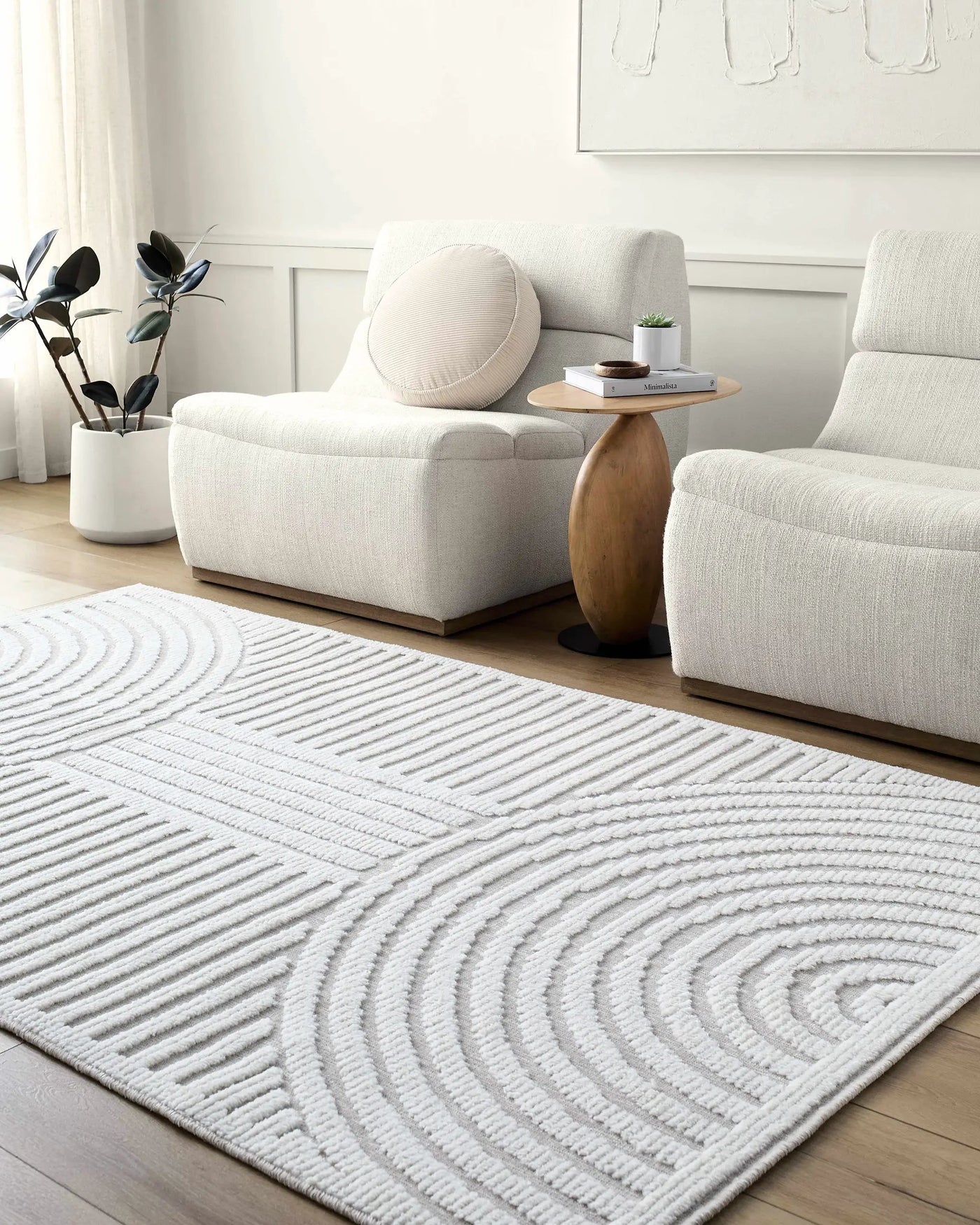 Deron Ivory 3D Rainbow Washable Rug by Boutique Rugs