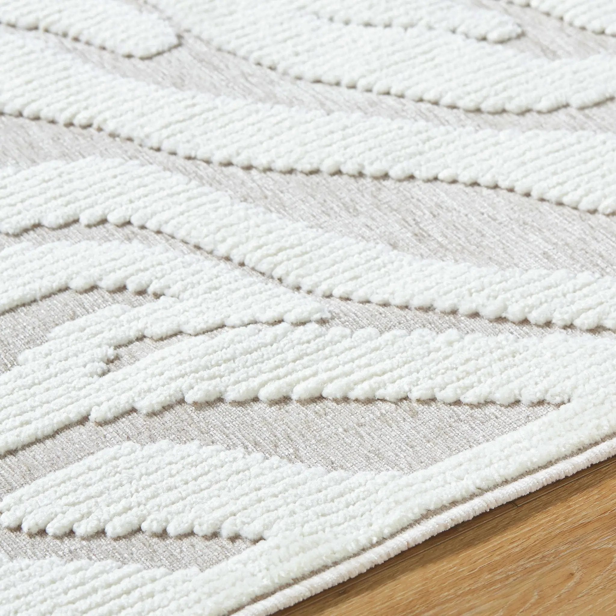 Keto Off-White 3D Washable Area Rug by Boutique Rugs