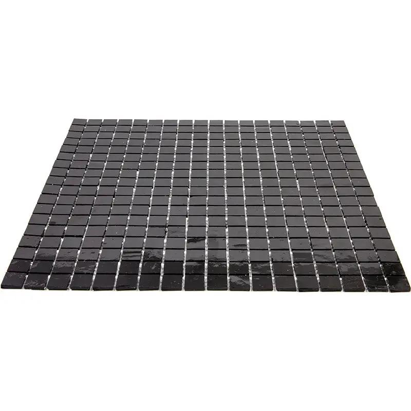 Black 12x12 Glossy Uniform Square Glass Mosaic Tile (20 pack, 18.69 sq ft/case) by Apollo Tile
