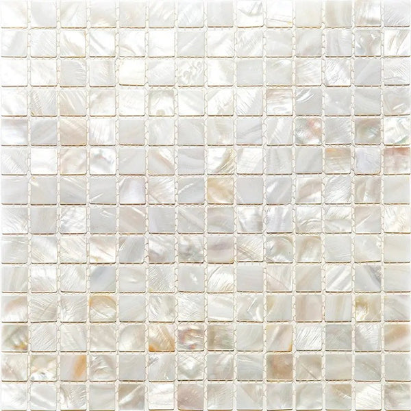Shell White 12x12 Polished Square Shell Mother of Pearl Mosaic Tile (20 pack, 20 sq ft/case), photo 2 of 6