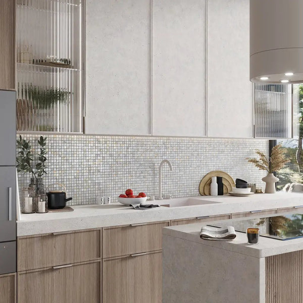 Shell White 12x12 Polished Square Shell Mother of Pearl Mosaic Tile (20 pack, 20 sq ft/case)