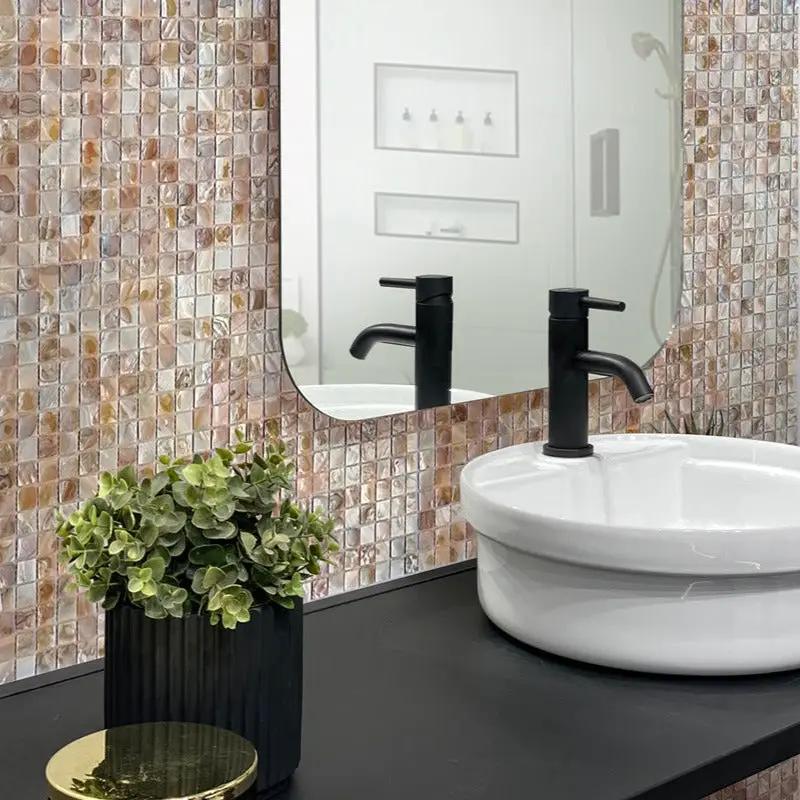 Beige 12x12 Polished Square Shell Mother of Pearl Mosaic Tile (20 pack, 20 sq ft/case) by Apollo Tile