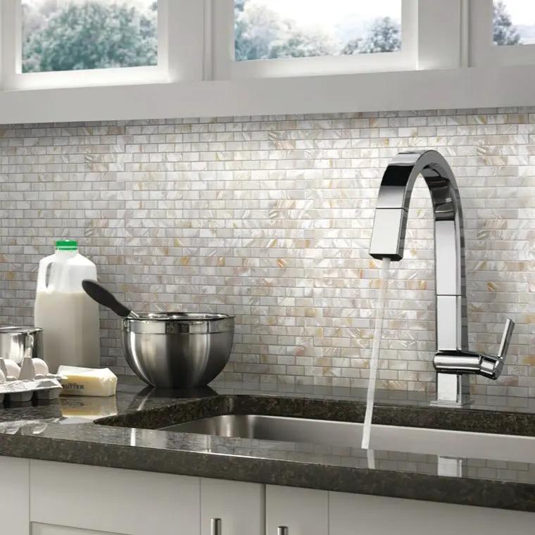 Shell White 11x12 Polished Brick Shell Mother of Pearl Mosaic Tile (20 pack, 18.52 sq ft/case) by Apollo Tile