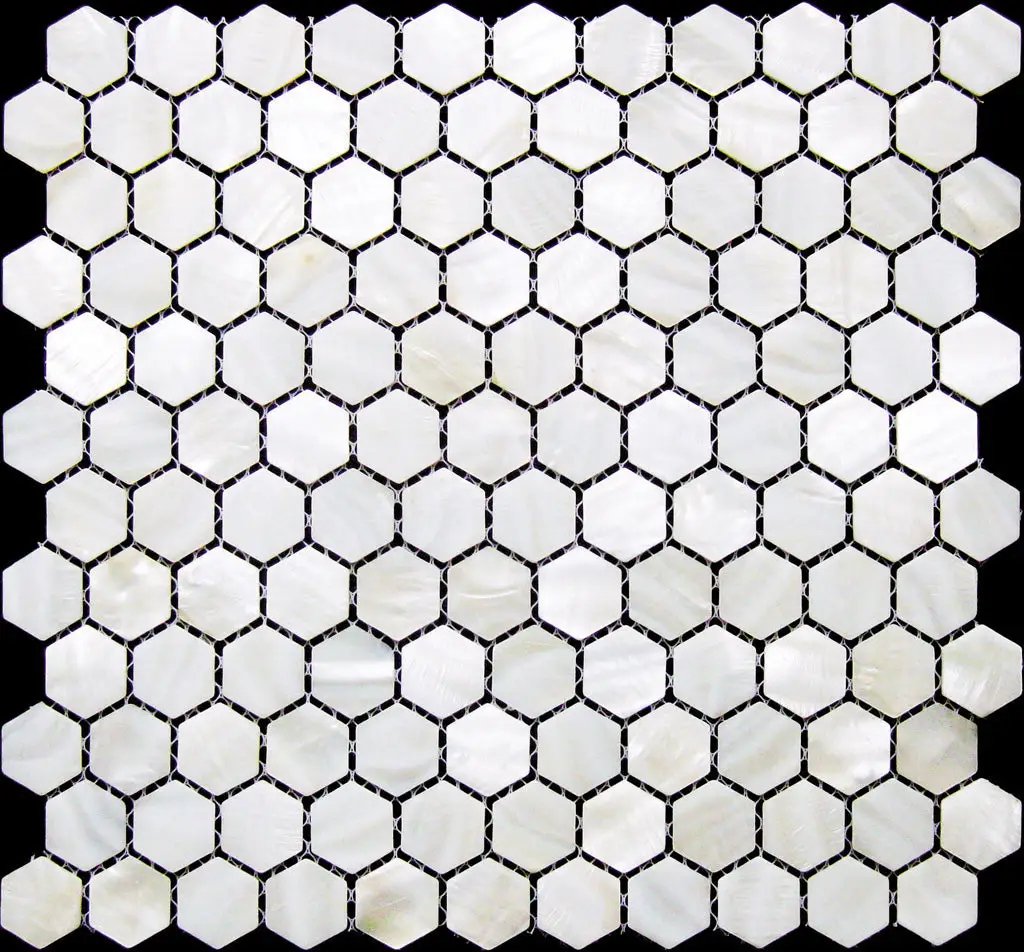 Chiffon White 12x12 Polished Hexagon Shell Mother of Pearl Mosaic Tile (20 pack, 18.69 sq ft/case) by Apollo Tile