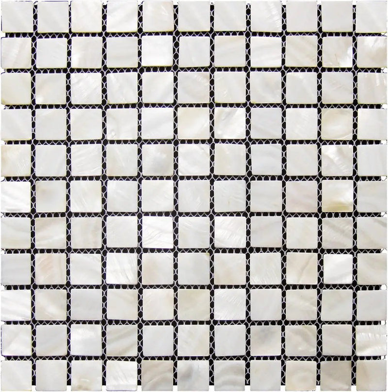 Chiffon White 11x11 Polished Square Shell Mother of Pearl Mosaic Tile (20 pack, 18.05 sq ft/case) by Apollo Tile
