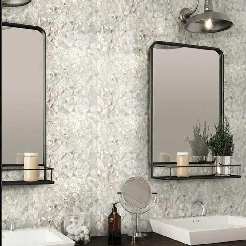 Shell White 12x12 Polished Multi-shaped Shell Mother of Pearl Mosaic Tile (20 pack, 19.34 sq ft/case) by Apollo Tile