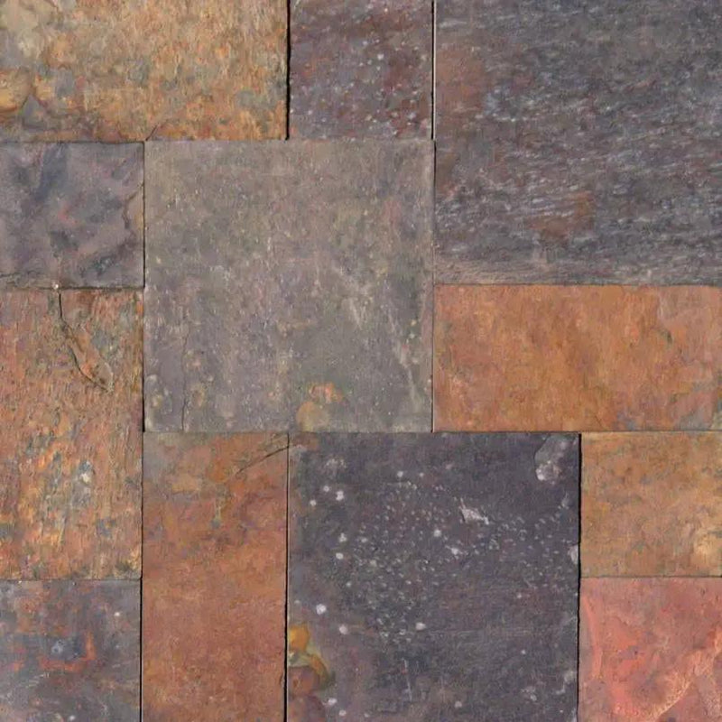 Multi Classic Gauged Pattern Slate Tiles close up