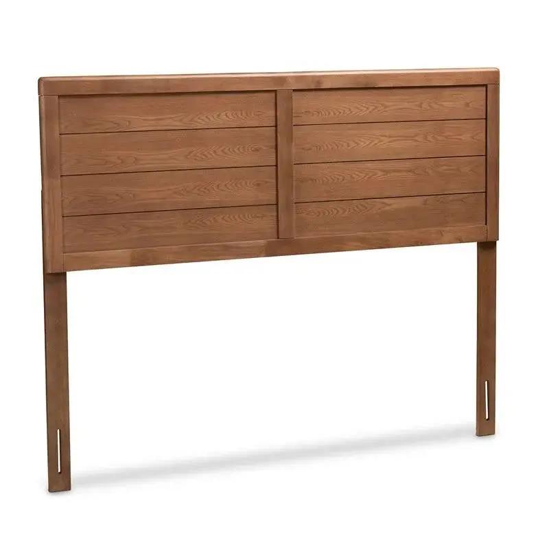 Queen size Farmhouse Headboard in Rustic Brown Walnut Wood Finish by HomePacific