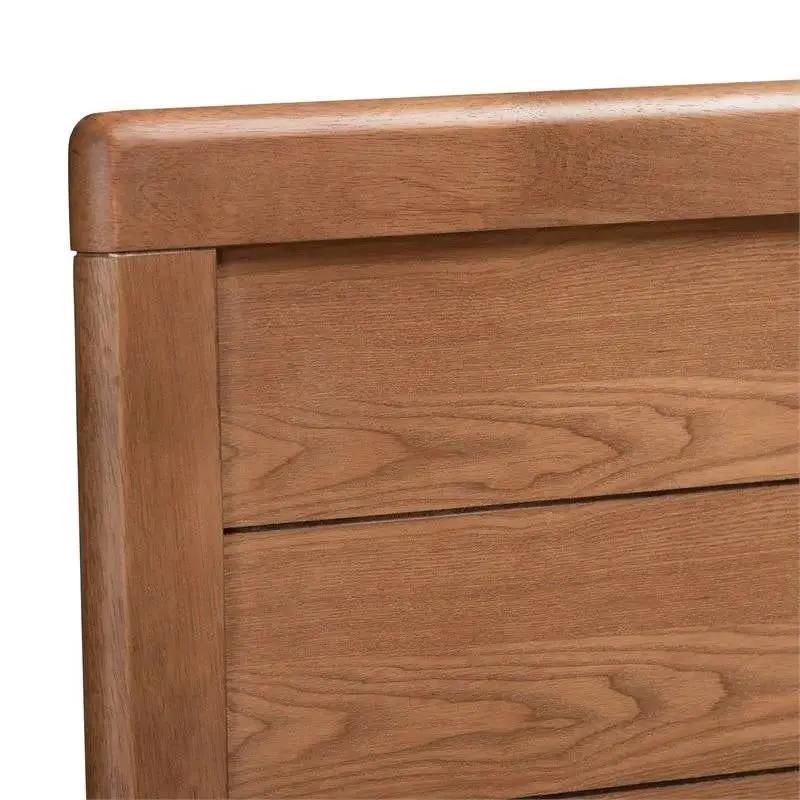 Queen size Farmhouse Headboard in Rustic Brown Walnut Wood Finish by HomePacific