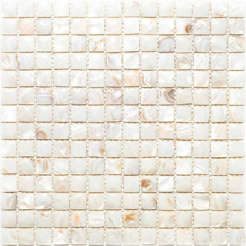 Shell White 12x12 Polished Square Shell Mother of Pearl Mosaic Tile (20 pack, 20 sq ft/case) by Apollo Tile