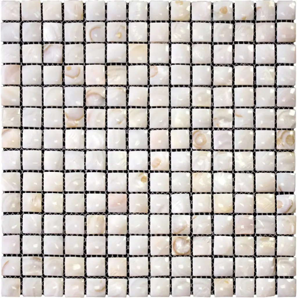 Shell White 12x12 Polished Square Shell Mother of Pearl Mosaic Tile (20 pack, 19.34 sq ft/case) by Apollo Tile