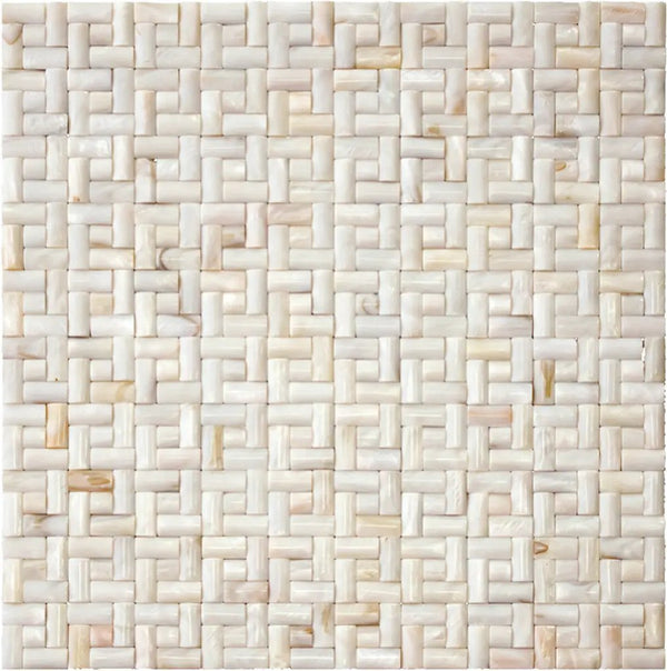 Beige White 12x12 Polished Brick Shell Mother of Pearl Mosaic Tile (20 pack, 19.0125 sq ft/case), photo 2 of 2