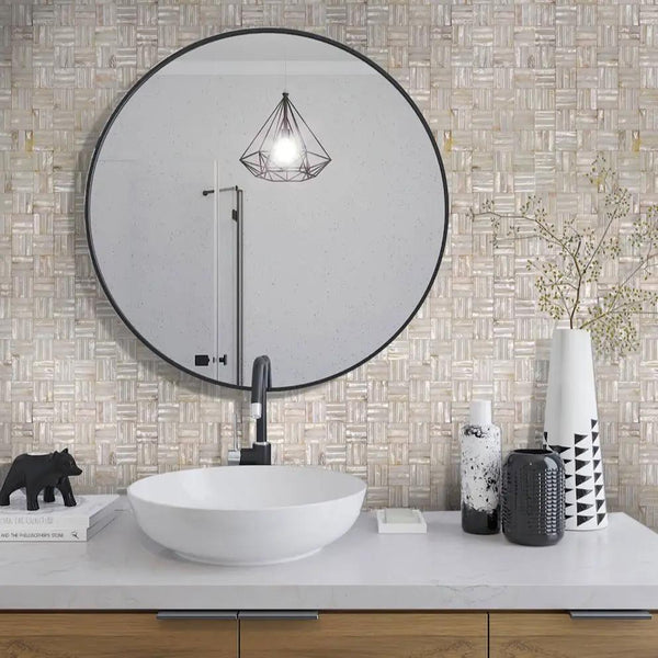 Shell White 12x12 Polished Brick Shell Mother of Pearl Mosaic Tile (20 pack, 19.34 sq ft/case)
