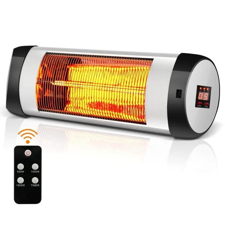 1,500 Watt 3 Mode Wall-Mounted Electric Infrared Heater with Remote Control by HomePacific