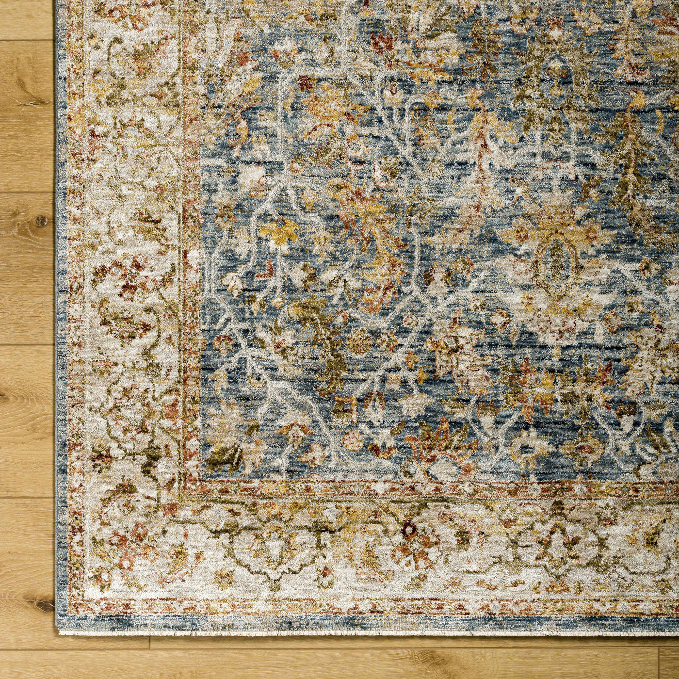 Asabi Blue Textured Rug with Fringes by Boutique Rugs