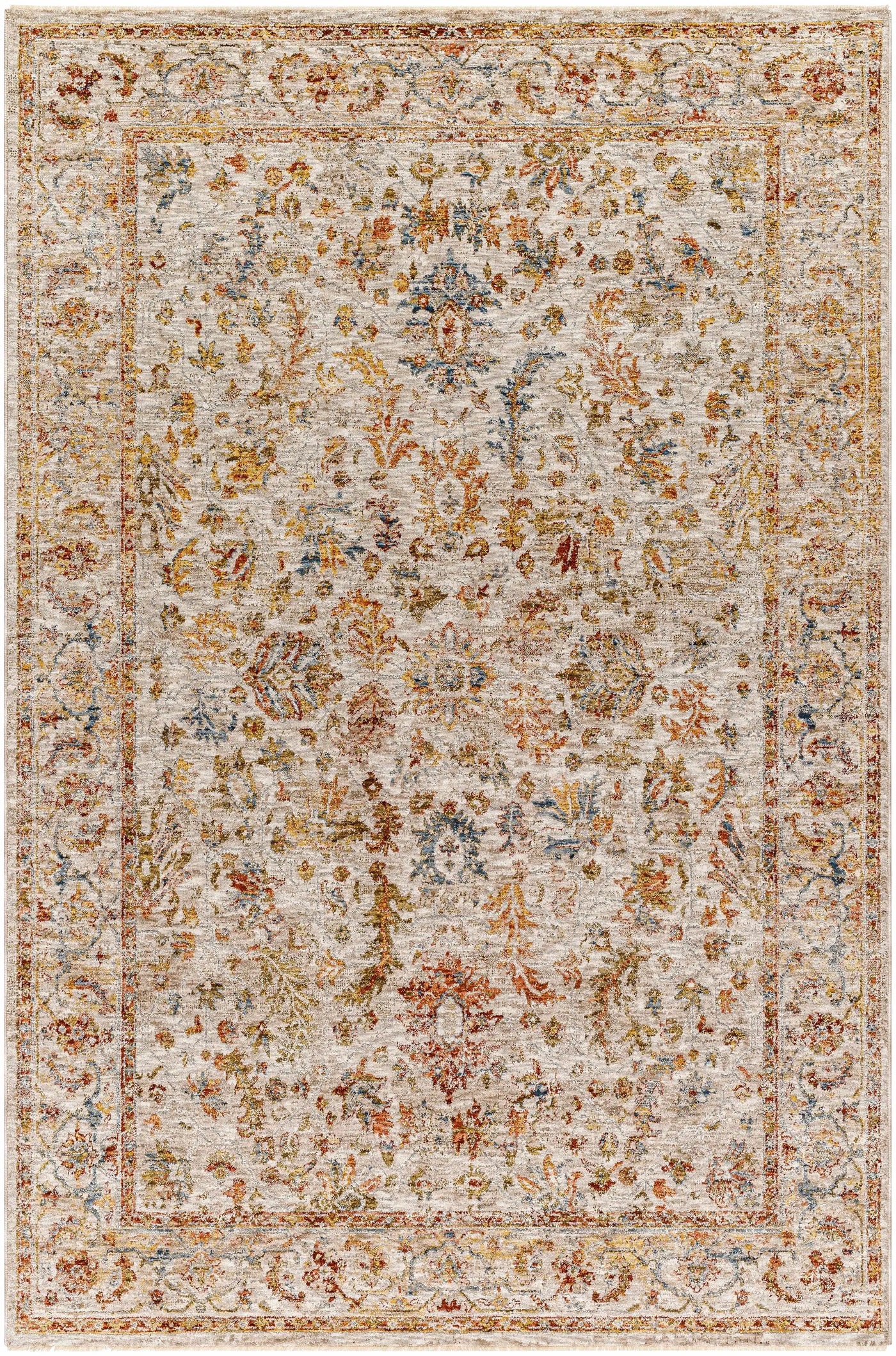 Asabi Beige Textured Rug with Fringes by Boutique Rugs