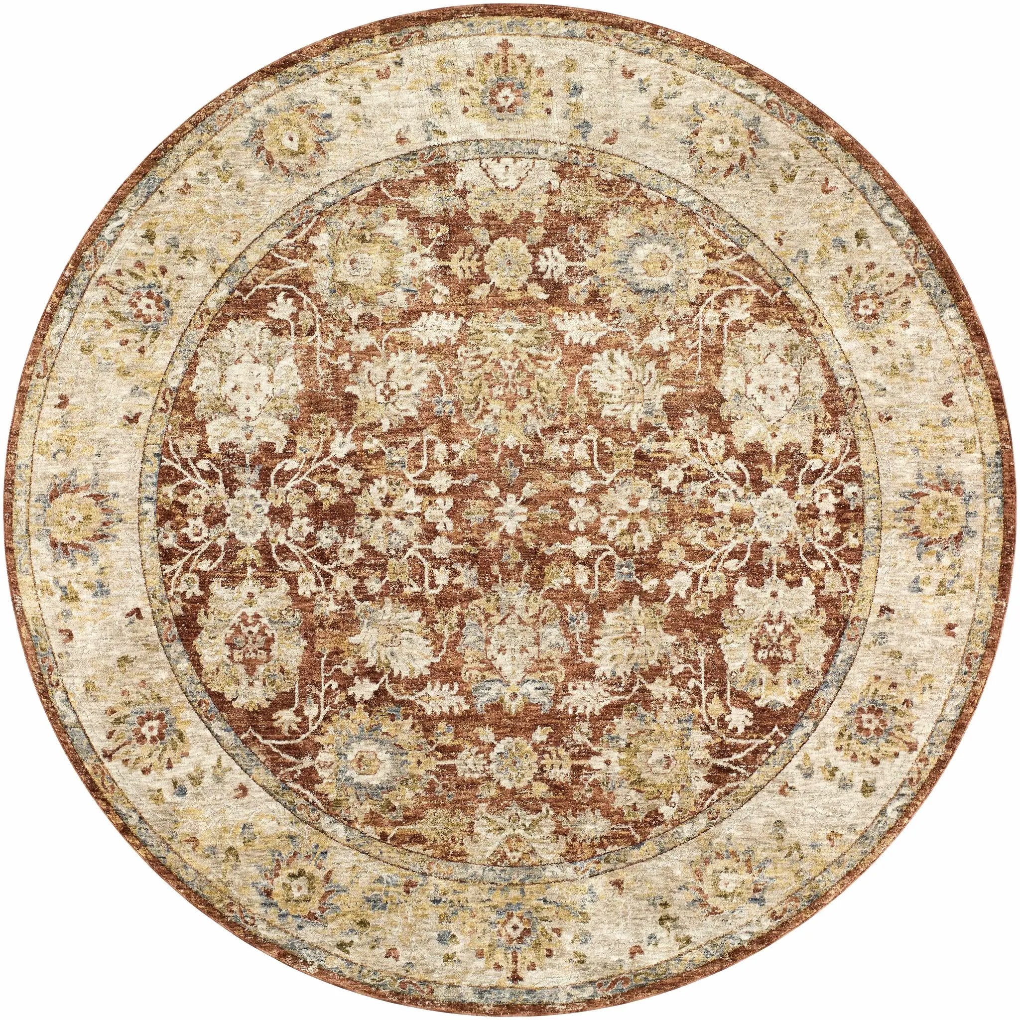 Duong Rust Textured Rug with Fringes by Boutique Rugs
