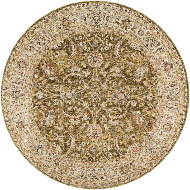 Dyan Green Textured Rug with Fringes by Boutique Rugs
