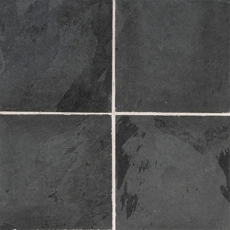 Montauk Black Gauged Slate Tiles 12x12 close up