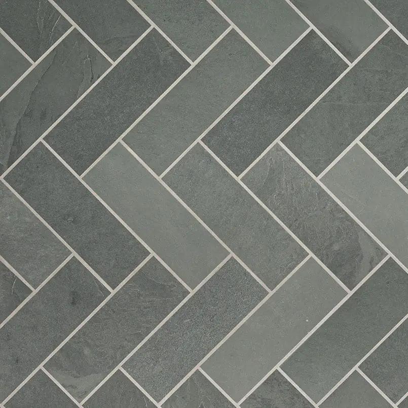 Montauk Blue Gauged Slate Tiles 4x12 close up