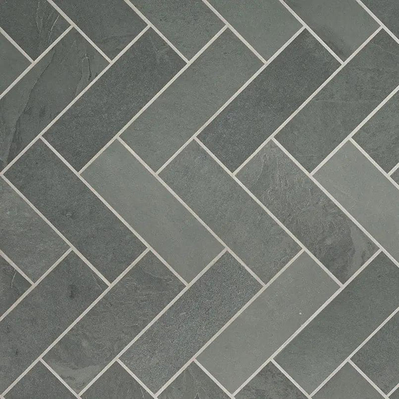 Montauk Blue Gauged Slate Tiles 4x12 close up