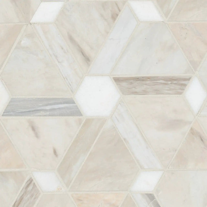 Angora Floralis Polished Marble Mosaics close up
