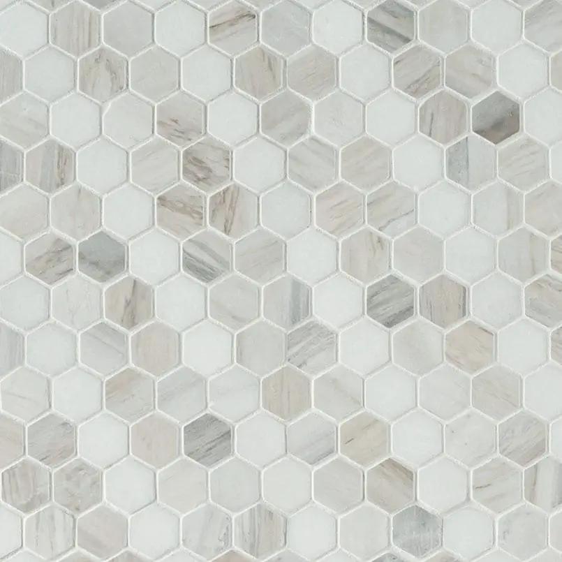 Angora Sazi Polished Marble Mosaics close up