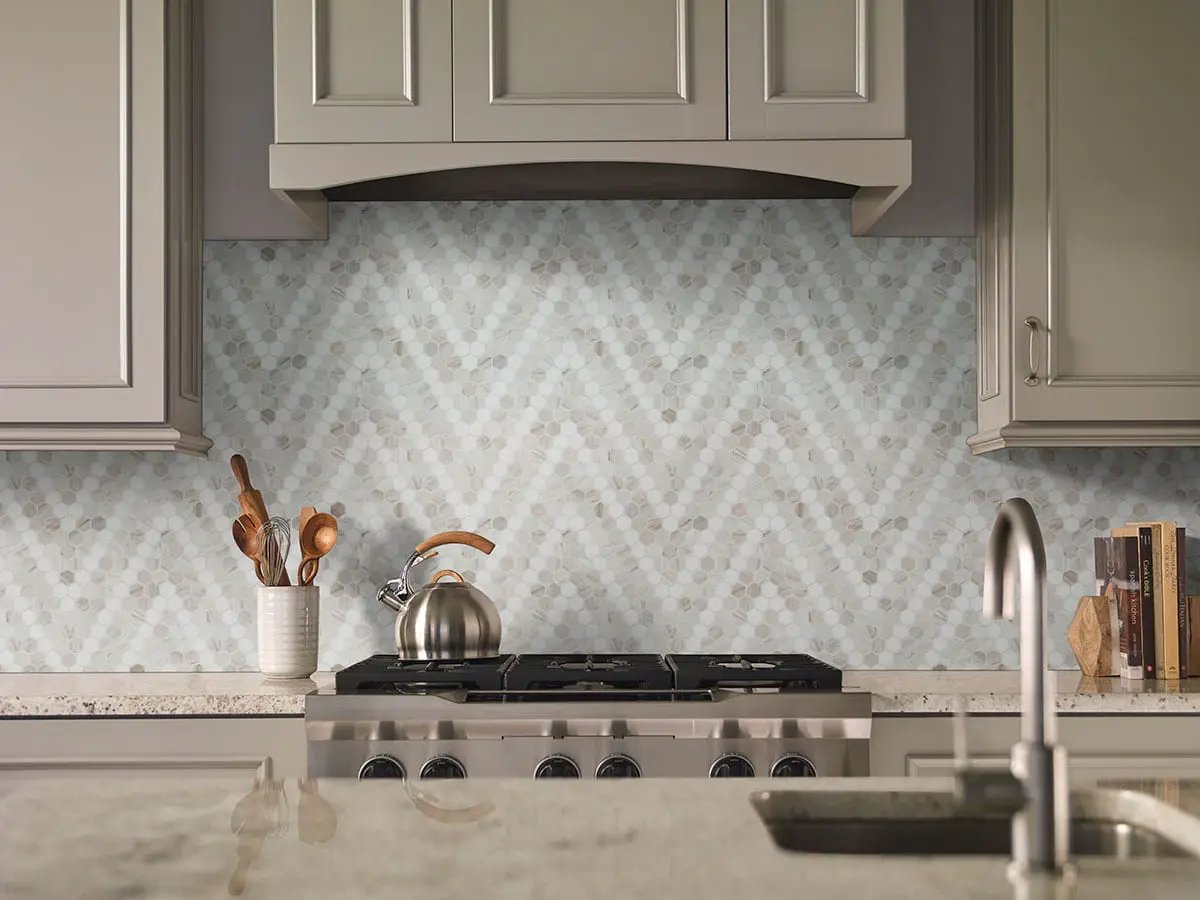 Angora Sazi Polished Marble Mosaics in a finished room