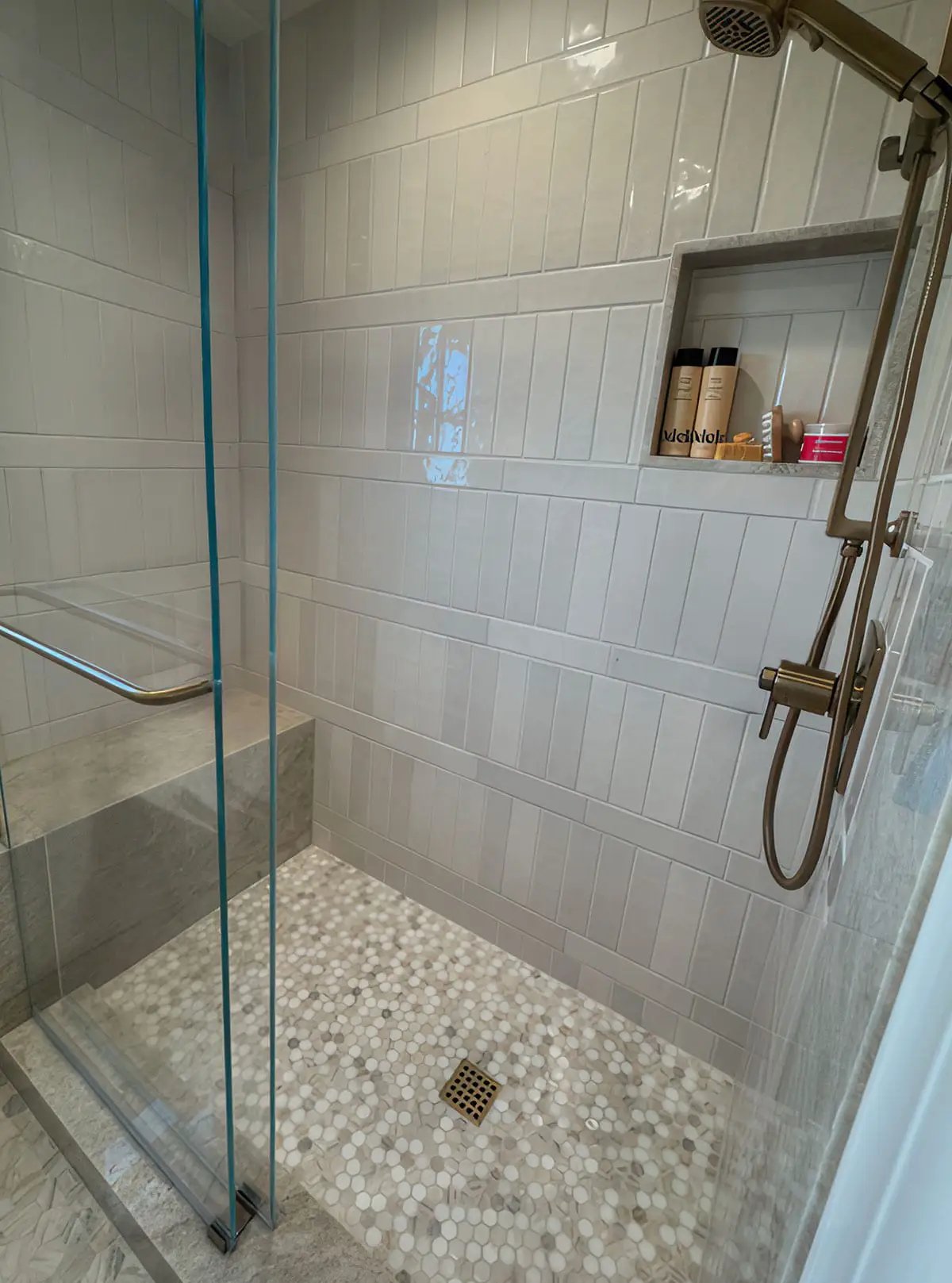 Angora Tibi Polished Marble Mosaics in a finished room