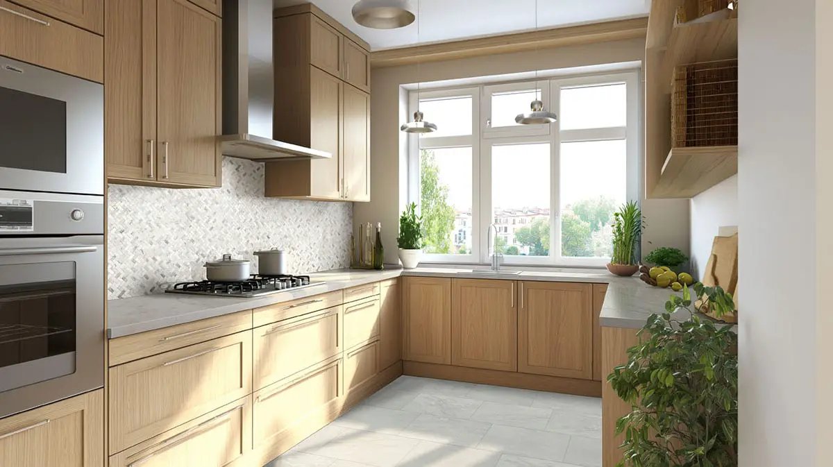 Arabescato Venato 1x2 Herringbone Honed Marble Mosaics in a finished room