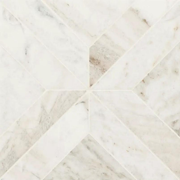 Arabescato Venato Argyle Honed Pattern Marble Mosaics