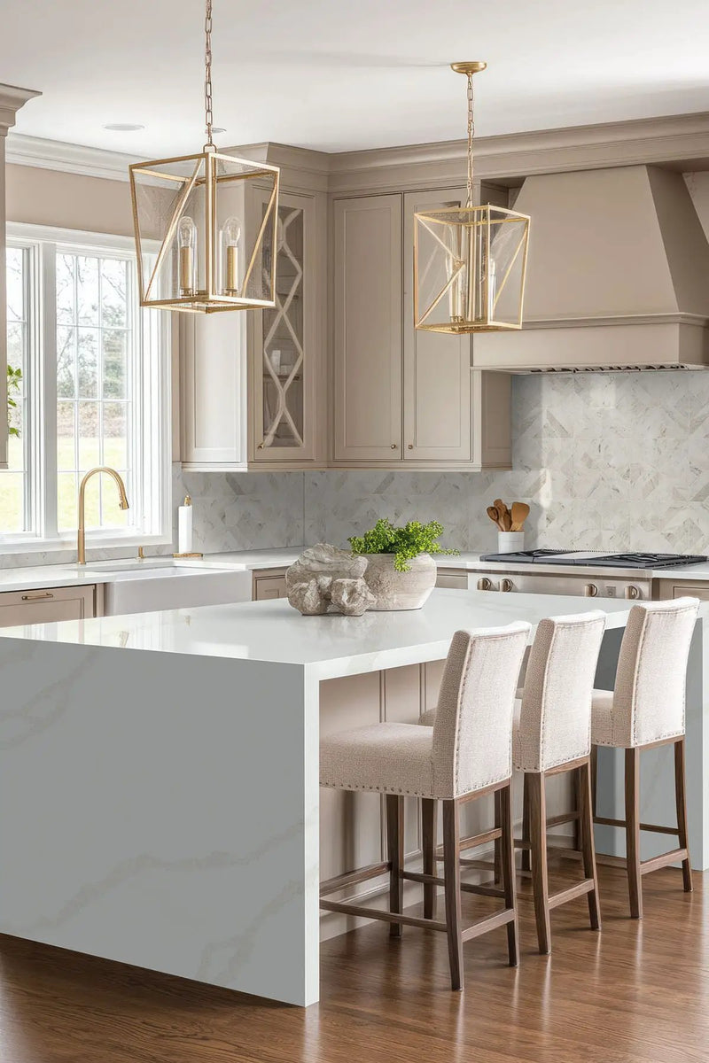 Arabescato Venato Argyle Honed Pattern Marble Mosaics in a finished room