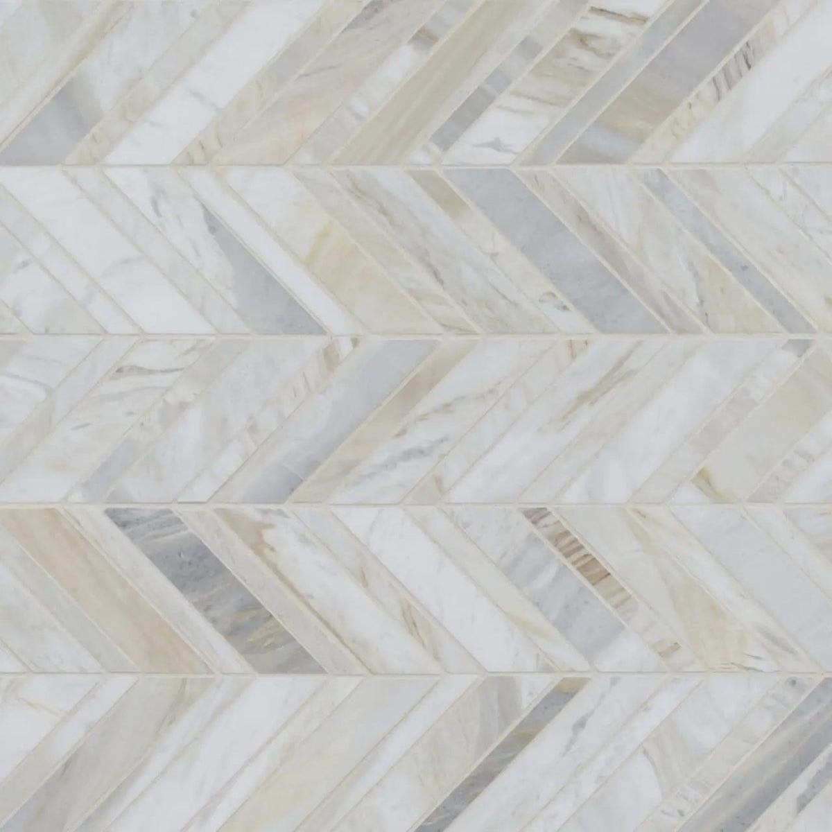 Athena Gold Chevron Pattern Honed Marble Mosaics by MSI Surfaces