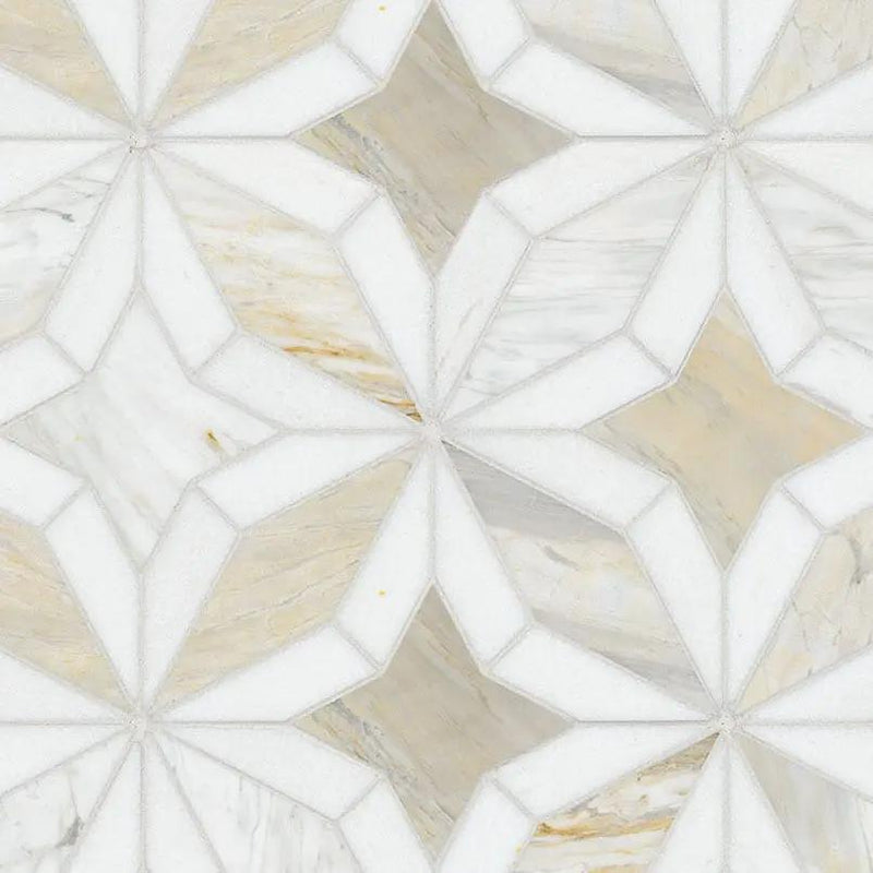 Athena Gold Estrella Polished Marble Mosaics by MSI Surfaces