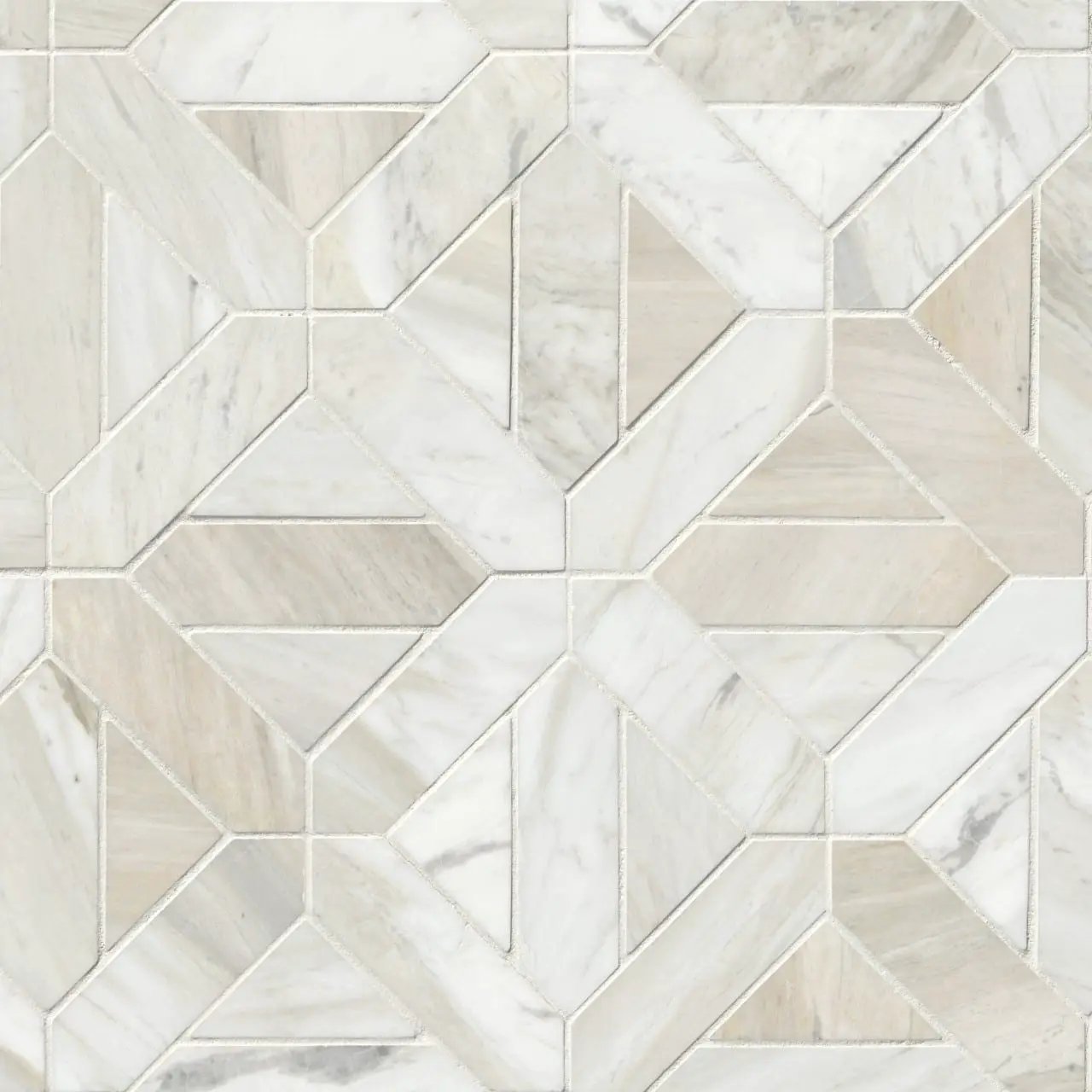 Athena Gold Geometrica Honed Pattern Marble Mosaics close up