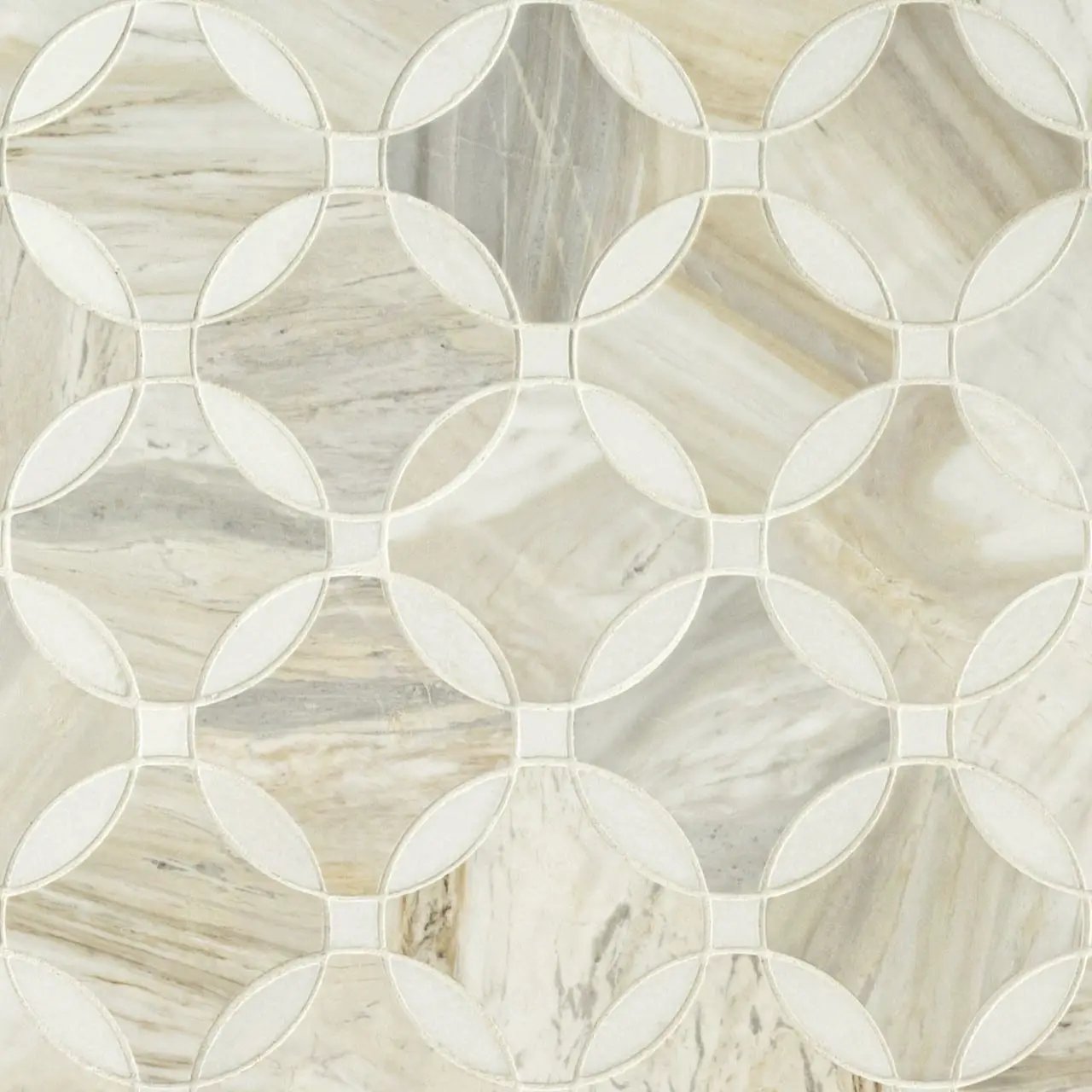 Athena Gold Lola Polished Pattern Marble Mosaics close up