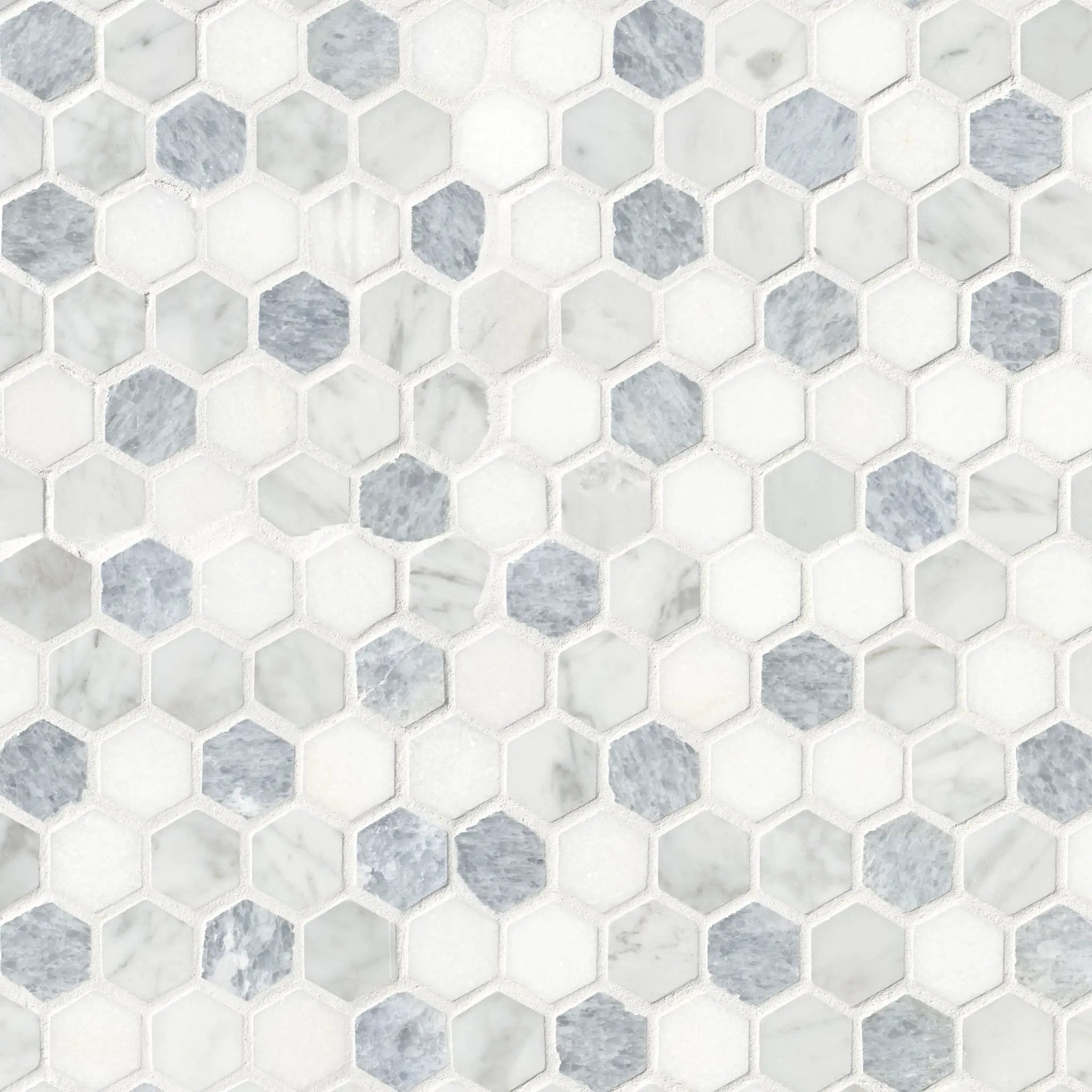 Azula Hexagon Mosaic Tile Polished Marble close up