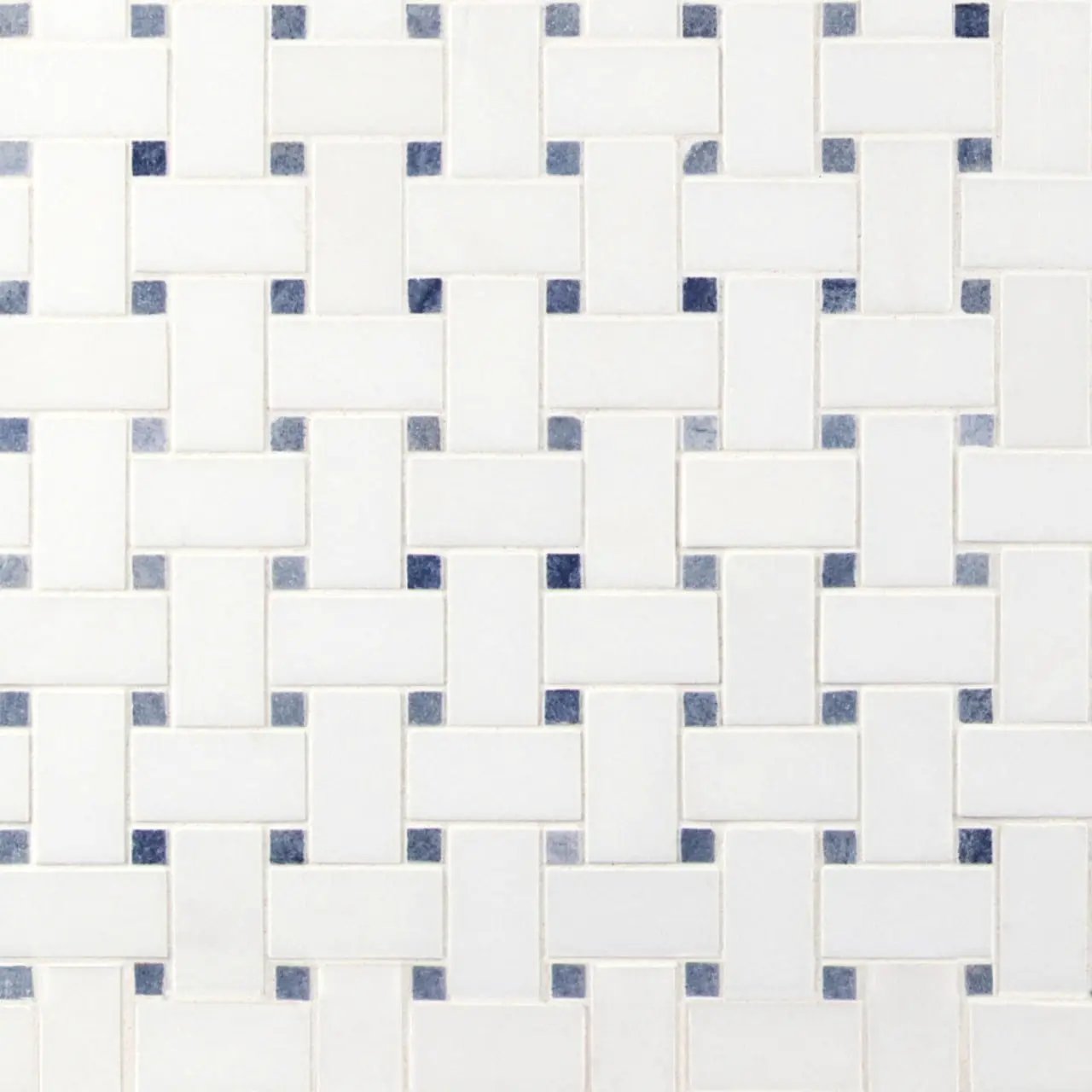 Azula Basketweave Polished Pattern Marble Mosaics close up