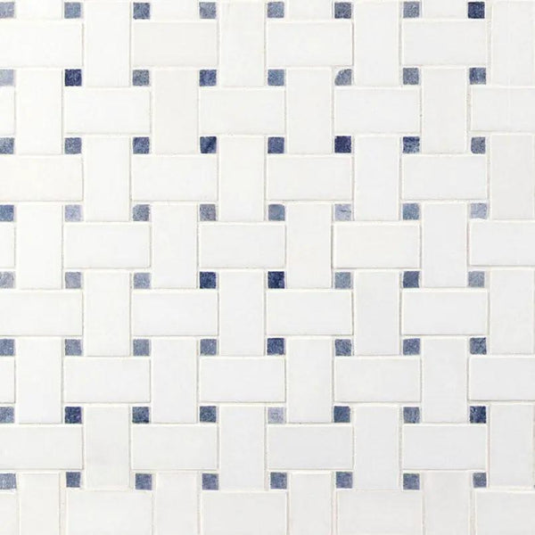 Azula Basketweave Polished Pattern Marble Mosaics, photo 2 of 5