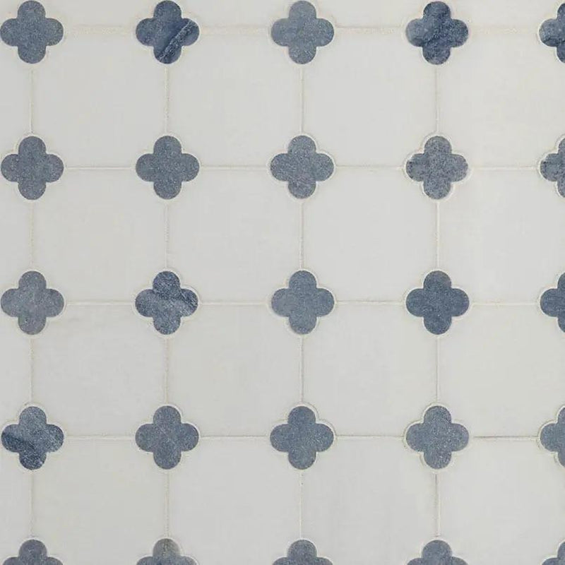 Azula Floret Polished Pattern Marble Mosaics close up