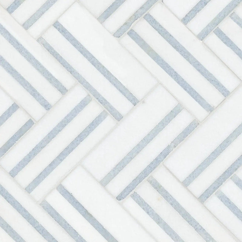 Azula Linea Polished Marble Mosaics close up
