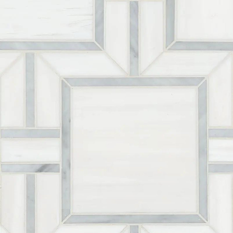 Bianco Dolomite Alana Polished Marble Mosaics close up